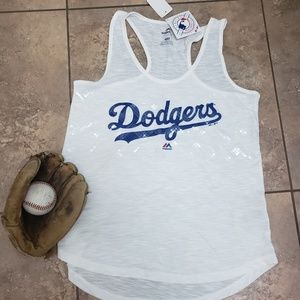 Majestic Tops - LA Dodgers NWT Racerback Tank With Sequins Majestic Tops - LA Dodgers NWT Racerback Tank With Sequins